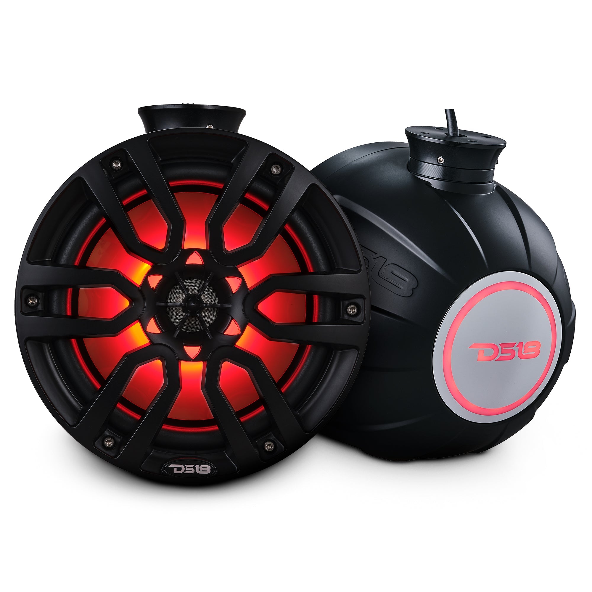 NXL 8" Pod 375W Speaker with Integrated RGB LED Lights (Pair) - Perfect for Jet Skis - DS18