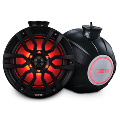 NXL 8" Pod 375W Speaker with Integrated RGB LED Lights (Pair) - Perfect for Jet Skis - DS18