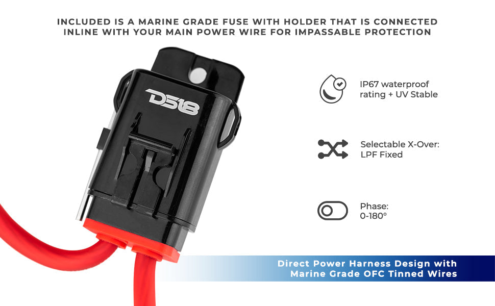 NXL 1-Channel Class D IP67 Marine and Powersports Amplifier 1 x 1000 Watts Rms @ 1-Ohm - DS18