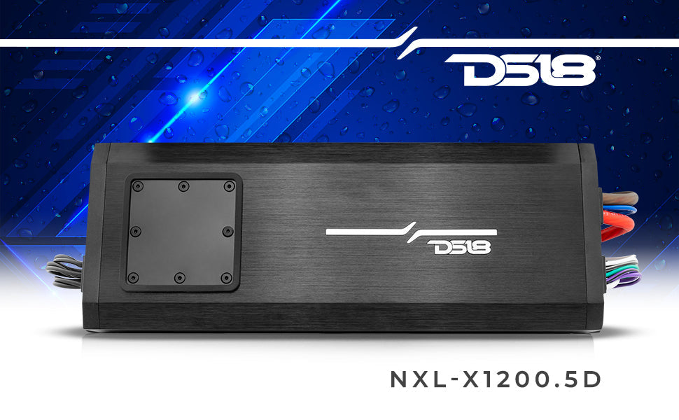 NXL 5-Channel Full-Range Class D IP67 Marine and Powersports Amplifier 4 x 150 @ 4-Ohm and 1 x 600 @ 2-Ohm Watts Rms - DS18