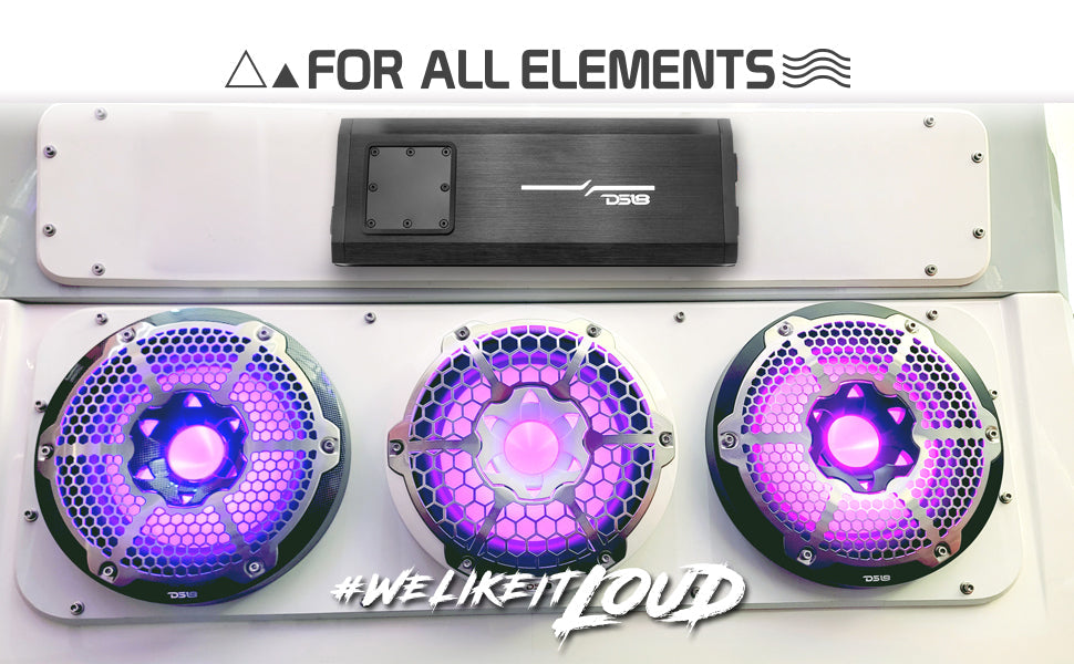 NXL 5-Channel Full-Range Class D IP67 Marine and Powersports Amplifier 4 x 150 @ 4-Ohm and 1 x 600 @ 2-Ohm Watts Rms - DS18