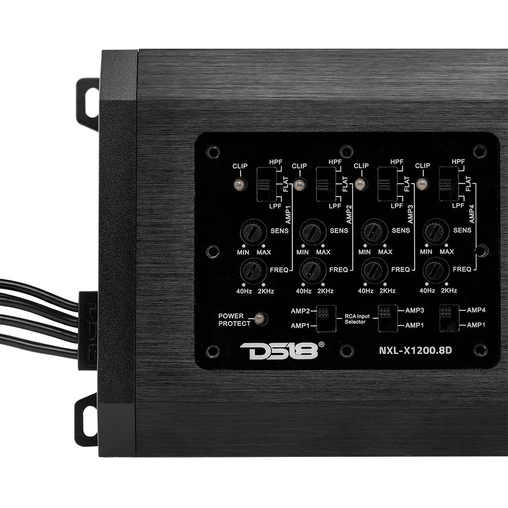 NXL 8-Channel Full-Range Class D IP67 Marine and Powersports Amplifier 8 x 150 Watts RMS @ 4-Ohm - DS18