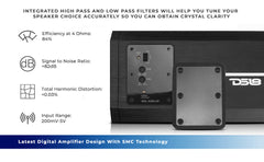 NXL 2-Channel Full-Range Class D IP67 Marine and Powersports Amplifier 2 x 180 Watts Rms @ 4-Ohm - DS18