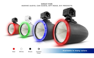 NXL 6.5" Marine and Powersports Empty Tower LED RGB Lights -Black Carbon Fiber - DS18