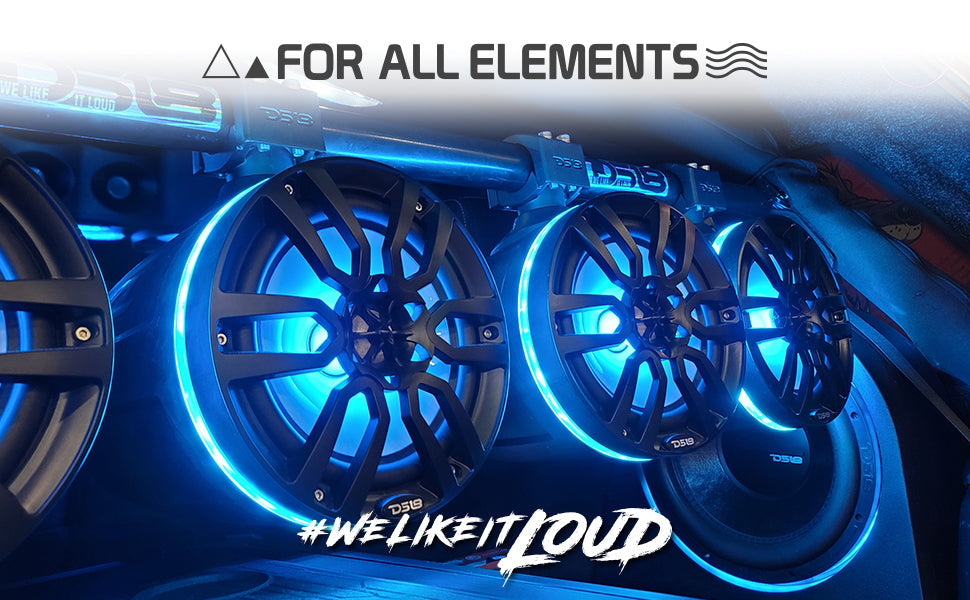 NXL 8" Marine and Powersports Empty Tower LED RGB Lights -Red - DS18