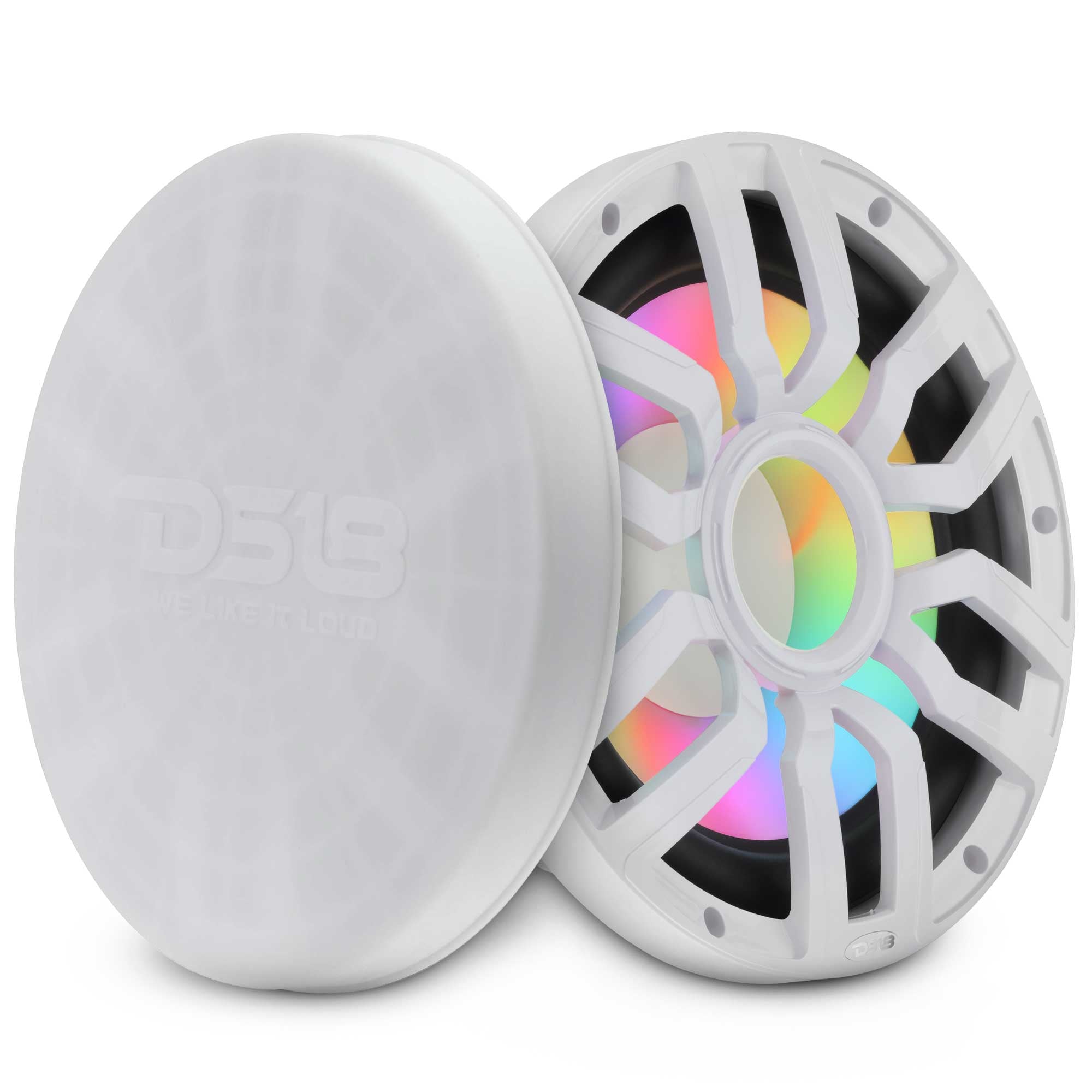 10” Marine Subwoofer with Hybrid Magnet Motor, Removable Grille and Digital LED Lights - 500W RMS 4-Ohm - DS18