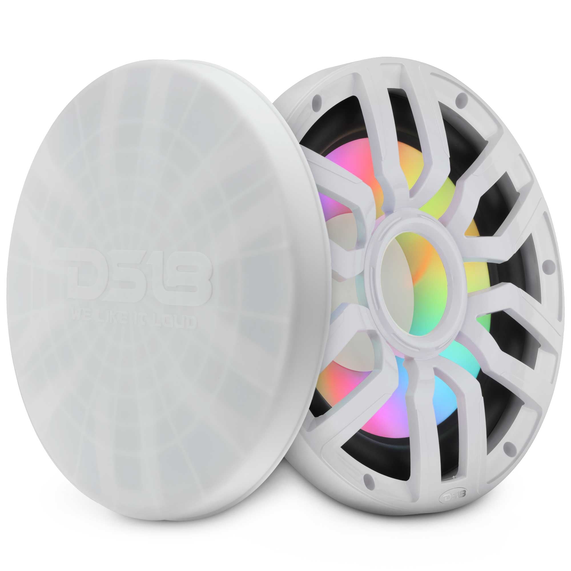 12” Marine Subwoofer with Hybrid Magnet Motor, Removable Grille and Digital LED Lights - 600W RMS 4-Ohm - DS18