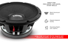 PANCADÃO Mid-Bass Loudspeaker 10" 1500 Watts Rms 8-Ohm - DS18