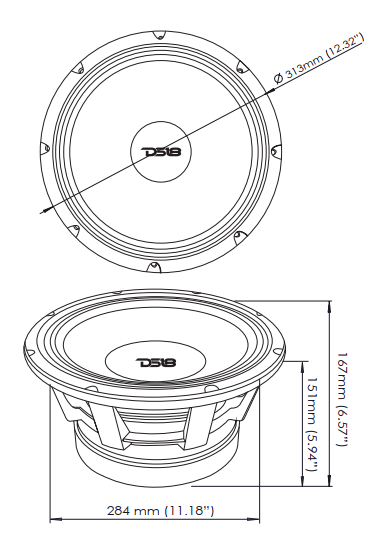 PANCADÃO Mid-Bass Loudspeaker 12" 1500 Watts Rms 4-Ohm - DS18