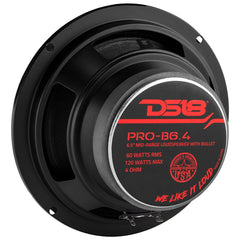 DS18 PRO-B6.4 6.5" Mid-Range Car Audio Loudspeaker with Bullet 120 Watts 4-Ohm - DS18
