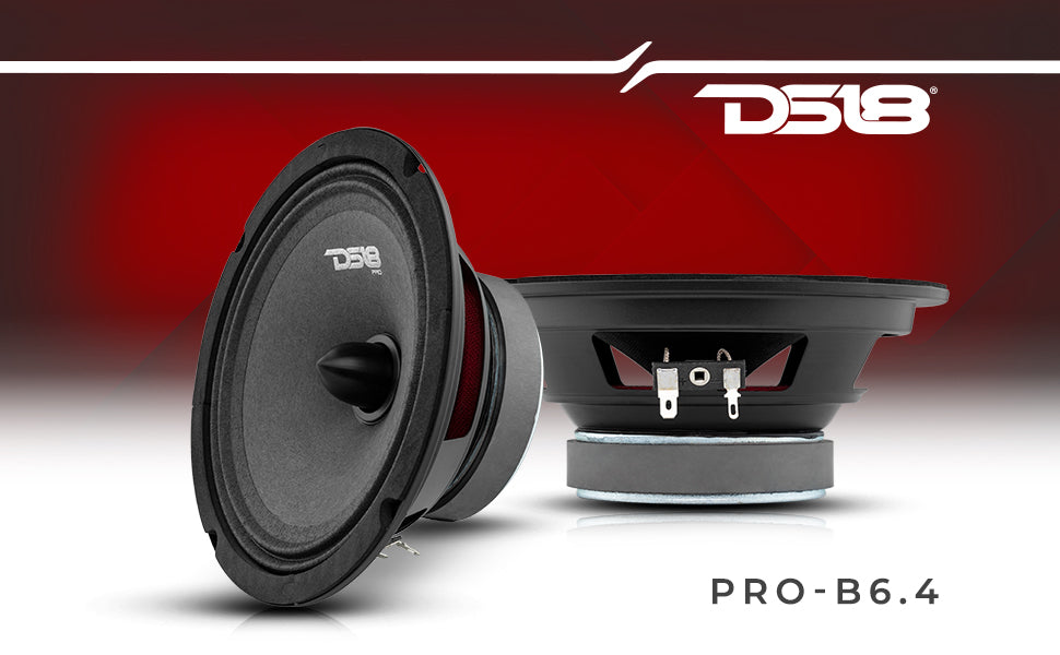 DS18 PRO-B6.4 6.5" Mid-Range Car Audio Loudspeaker with Bullet 120 Watts 4-Ohm - DS18