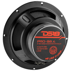 DS18 PRO-B8.4 8" Mid-Range Car Audio Loudspeaker with Bullet 140 Watts 4-Ohm - DS18