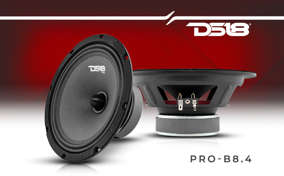 DS18 PRO-B8.4 8" Mid-Range Car Audio Loudspeaker with Bullet 140 Watts 4-Ohm - DS18