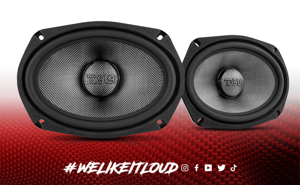 PRO 6x9" Neodymium Carbon Fiber Water resistant Cone Mid-Bass Loudspeaker 300 Watts Rms 4-Ohm - DS18