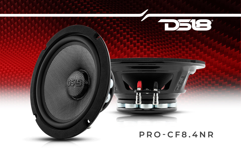 PRO 8" Neodymium Carbon Fiber Water resistant Cone Mid-Bass Loudspeaker 300 Watts Rms 4-Ohm - DS18