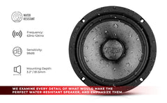 PRO 8" Neodymium Carbon Fiber Water resistant Cone Mid-Bass Loudspeaker 300 Watts Rms 4-Ohm - DS18
