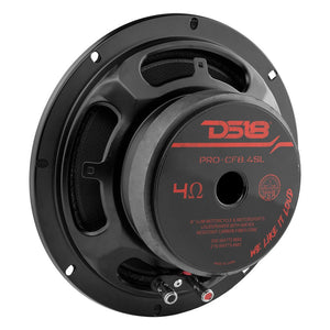 PRO 8" Shallow Carbon Fiber Water resistant Cone Mid-Bass Loudspeaker 275 Watts Rms 4-Ohm - DS18