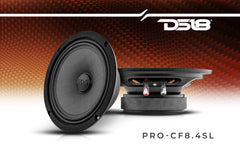 PRO 8" Shallow Carbon Fiber Water resistant Cone Mid-Bass Loudspeaker 275 Watts Rms 4-Ohm - DS18