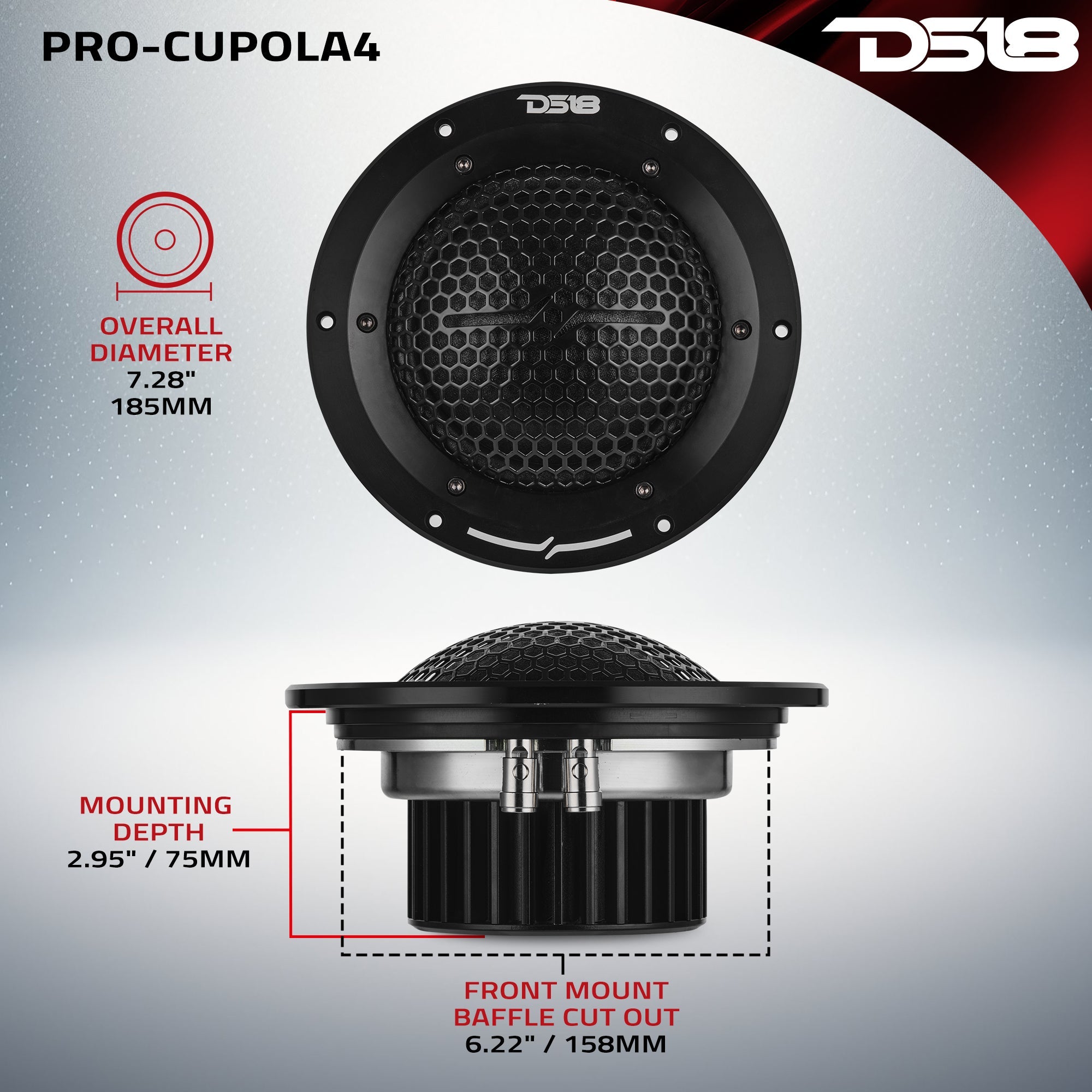 7'' High End Professional Soft Dome Mid Range Loudspeaker with Neodymium Magnet | 400W RMS 4-Ohm - DS18