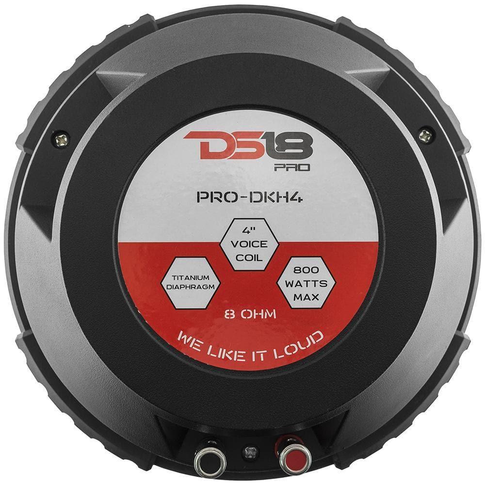 DS18 PRO-DKH4 PRO 3" Bolt On Throat Compression Driver with 4" Titanium VC and Horn 1000 Watts 8 Ohms - DS18