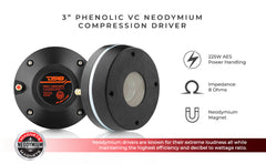 2" Throat Bolt on Neodymium Driver 450 Watts 3" Phenolic Vc 8-Ohm - DS18