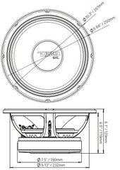 PRO EXL 10" Mid-Bass Loudspeaker 600 Watts Rms 4-Ohm - DS18