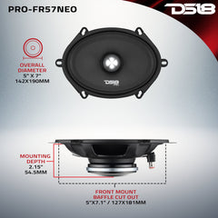 PRO 5x7" Neodymium Full-Range Bullet Loudspeaker 225 Watts Rms 4-Ohm - DS18