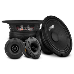 DS18 PRO-GM6.4PK Loudspeakers and Tweeters Package Including a Pair of PRO-GM6.4 + a Pair of PRO-TW1X/BK - DS18