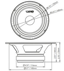 DS18 PRO-GM6.4PK Loudspeakers and Tweeters Package Including a Pair of PRO-GM6.4 + a Pair of PRO-TW1X/BK - DS18