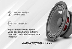 DS18 PRO-GM6.4 6.5" Mid-Range Loudspeaker 480 Watts 4-Ohm - DS18