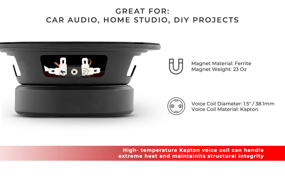 6.5" Mid-Range Loudspeaker with Bullet 480 Watts 8-Ohm - DS18