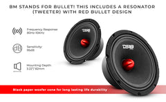 DS18 PRO-GM8.4B 8" Mid-Range Loudspeaker with Bullet 580 Watts 4-Ohm - DS18