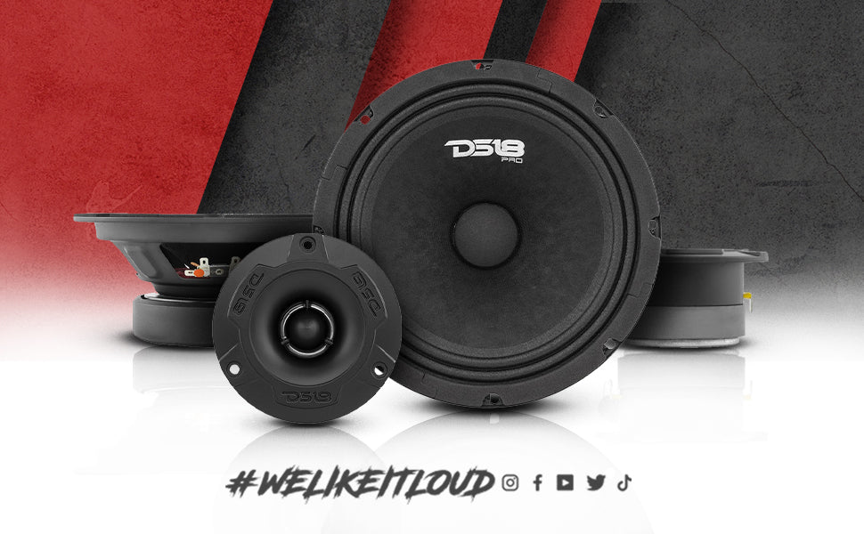 DS18 PRO-GM8.4PK Loudspeaker and Tweeter Package Including a Pair of PRO-GM8.4 + a Pair of PRO-TW1X/BK - DS18