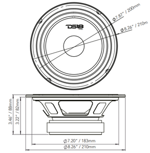8" Mid-Range Loudspeaker & 3.8" Super Bullet Tweeter Package – High-Power Audio Pair - DS18