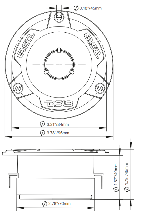 8" Mid-Range Loudspeaker & 3.8" Super Bullet Tweeter Package – High-Power Audio Pair - DS18