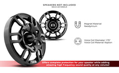 6.5" Speaker Grill with Built-in 1.75" Voice Coil Neodymium Bullet Tweeter 250 Watts - DS18