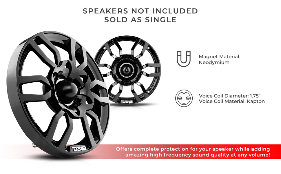 8" Speaker Grill with Built-in 1.75" Voice Coil Neodymium Bullet Tweeter 250 Watts - DS18