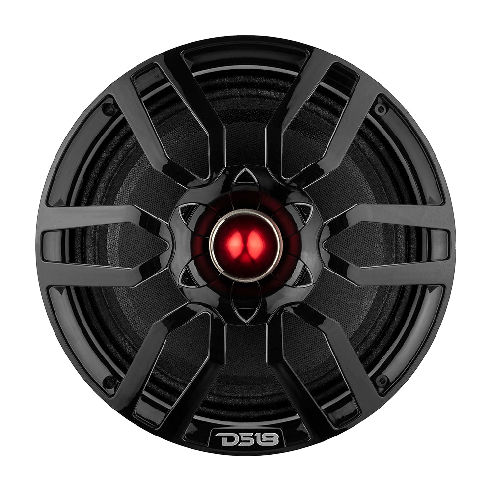 DS18 PRO-GTW10BK 10" Grill with Built-in 1.75" VC Neodymium Bullet Tweeter and RGB Lights 500 Watts Black - DS18