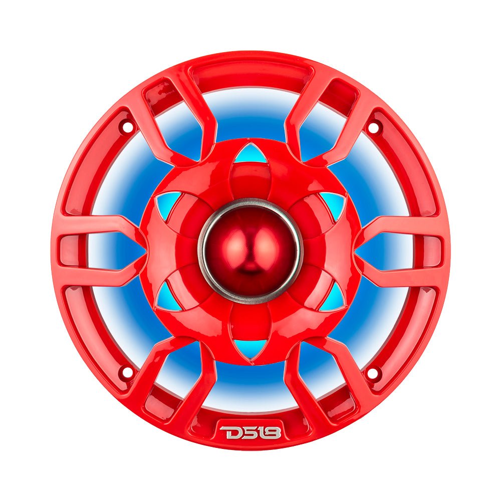 DS18 PRO-GTW6RD 6.5" Grill with Built-in 1.75" VC Neodymium Bullet Tweeter and RGB Lights 500 Watts Red(EACH) - DS18