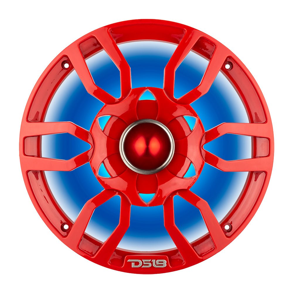 DS18 PRO-GTW8RD 8" Grill with Built-in 1.75" VC Neodymium Bullet Tweeter and RGB Lights 500 Watts Red - DS18