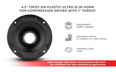 1" Throat Twist on Slim Horn - DS18
