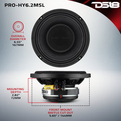 PRO 6.5" Hybrid Slim Loudspeaker with a 1" Compression Driver Horn | 150W RMS 2-Ohm - DS18