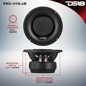 PRO 6.5" Coaxial Hybrid Mid-Range Water resistant Cone Loudspeaker with Built-in Driver 225 Watts Rms 4-Ohm - DS18
