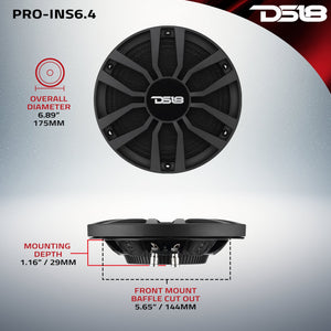 6.5” Ultra Slim Mid-Range Loudspeaker with Neodymium Magnet | 120W RMS 4-Ohm - DS18
