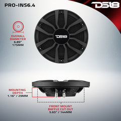 6.5” Ultra Slim Mid-Range Loudspeaker with Neodymium Magnet | 120W RMS 4-Ohm - DS18