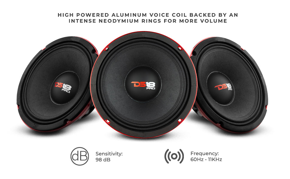 PRO 10" Neodymium Mid-Bass Loudspeaker 500 Watts Rms 4-Ohm - DS18