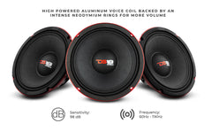 PRO 10" Neodymium Mid-Bass Loudspeaker 500 Watts Rms 4-Ohm - DS18
