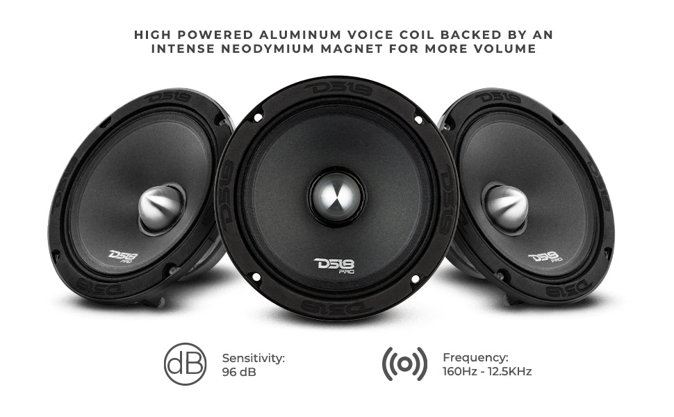 PRO 6.5" Neodymium Mid-Range Bullet Loudspeaker 250 Watts Rms 4-Ohm - DS18