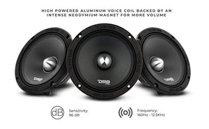 PRO 6.5" Neodymium Mid-Range Bullet Loudspeaker 250 Watts Rms 4-Ohm - DS18