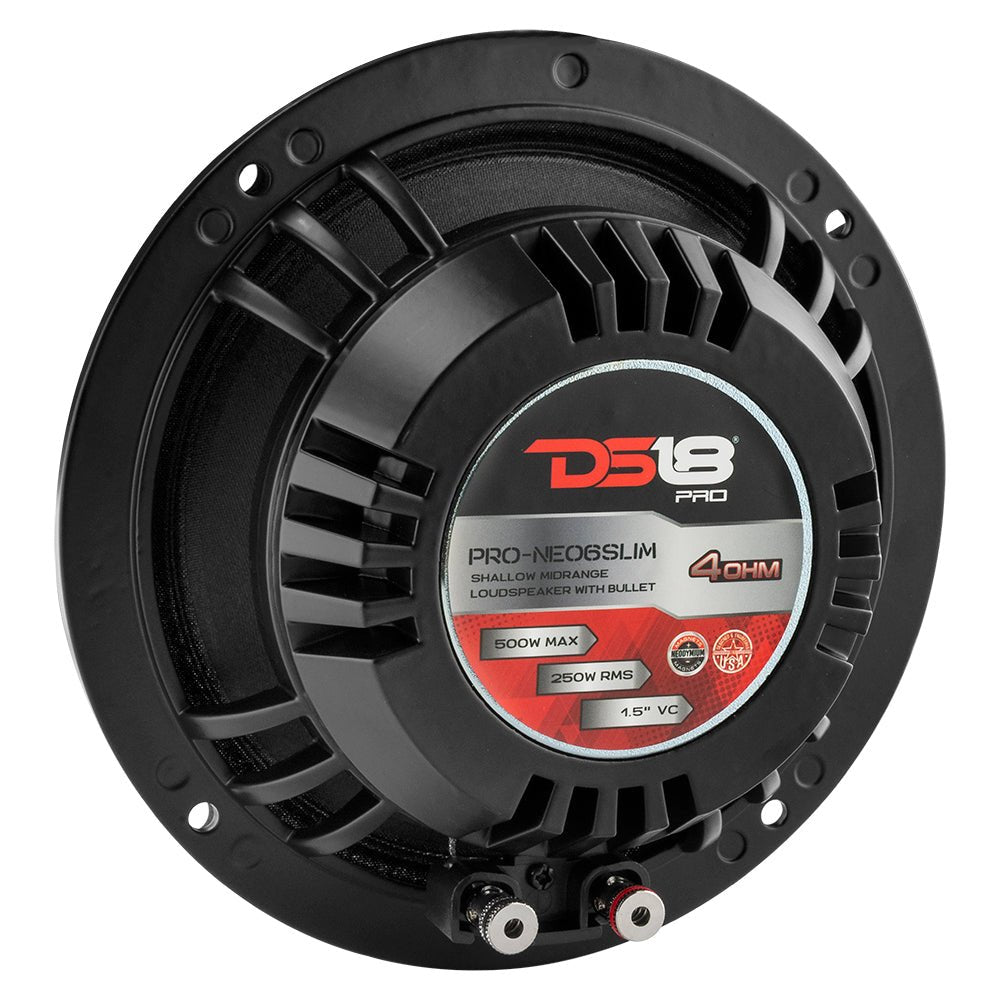 PRO 6.5" Slim Neodymium Mid-Range Loudspeaker with Bullet | 400W 4-Ohm - DS18